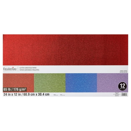 UPC: 0195158589665 | Glitter Primary 12  x 24  Cardstock Paper by Recollections™  12 Sheets