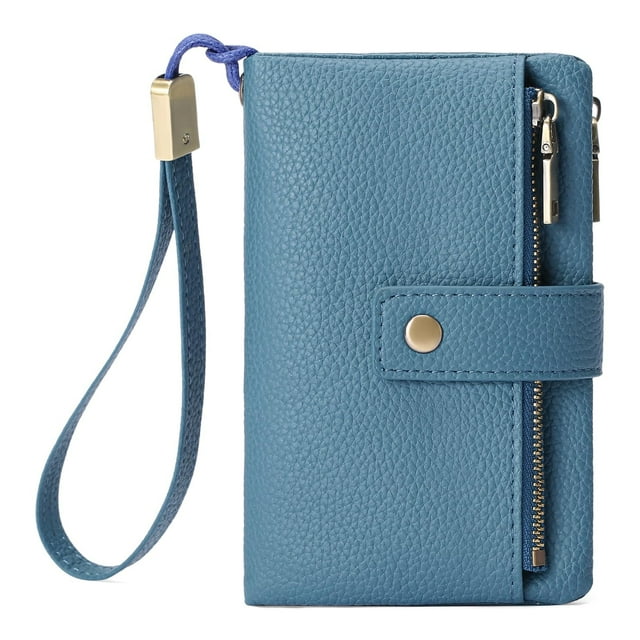 SENDEFN Small Womens Wallet Leather Bifold Card Holder RFID Blocking with Zipper Coin Pocket