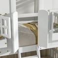 thumbnail image 6 of DeeHome Twin over Twin House Bunk Bed with Roof , Window, Window Box, Door , with Safety Guardrails and Ladder,White, 6 of 9