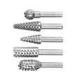 thumbnail image 3 of 5pcs/set Woodworking Steel Rotary File Wood Rotating Grinding Head Carving Rasp Drill Bit Kit Rotating Embossed Grinding Head Power Tools, 3 of 5