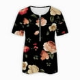 thumbnail image 5 of Cyber&Monday Deals Dyegold Summer Tops for Women 2023 Trendy, Summer Womens Blouses and Tops Casual Sunflower Print Zipper Tshirt Short Sleeve V-Neck Tunic Tops Comfy Cozy ​Shirt, 5 of 5