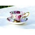 thumbnail image 2 of Gracie Bone China Rose Gold Bone China Tea Cup and Saucer (Pink Rose Chintz), Regular, 2 of 2