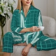 thumbnail image 4 of Goofa ECG Wave Printed Women’s 2 Piece Pajama Set Super,Pajamas Women's Long Sleeve Sleepwear Soft Button Down Loungewear Pjs Lounge Set Nightwear-Large, 4 of 9