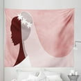 thumbnail image 1 of Pink White Tapestry, Bride in Wedding Dress on Pink Backdrop with Veil Celebration Image, Fabric Wall Hanging Decor for Bedroom Living Room Dorm, 5 Sizes, Pale Pink and White, by Ambesonne, 1 of 1