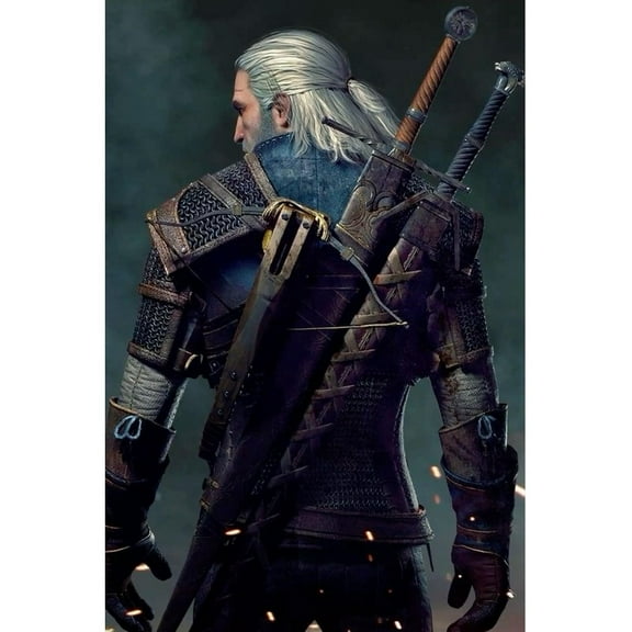 5D DIY The Witcher Diamond Painting Kit, Full Round Diamond Art, Mosaic Handicraft Kit, Suitable for Home Wall Decoration, Ideal Handmade Gift