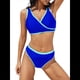 thumbnail image 2 of Traje de Baño Deportivo de Dos Piezas con Tirantes Anchos y Escote en V para Mujer. Azul Real M, 2 of 7