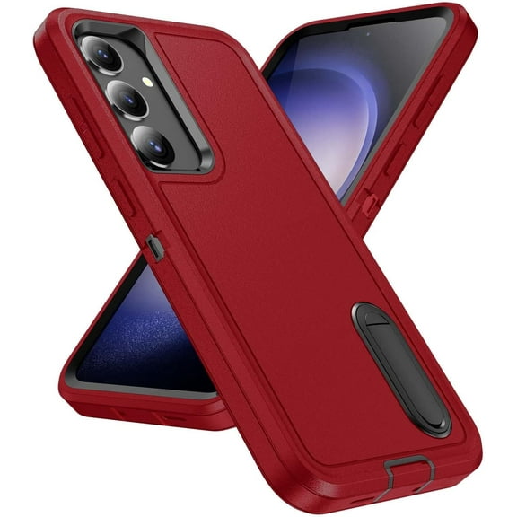 REQO for Samsung Galaxy S25 FE Case, Heavy Duty 3-Layer Full Body Protection [Military Grade] with Foldable Stand Durable Sturdy Shockproof Bumper Cover for Galaxy S25 FE