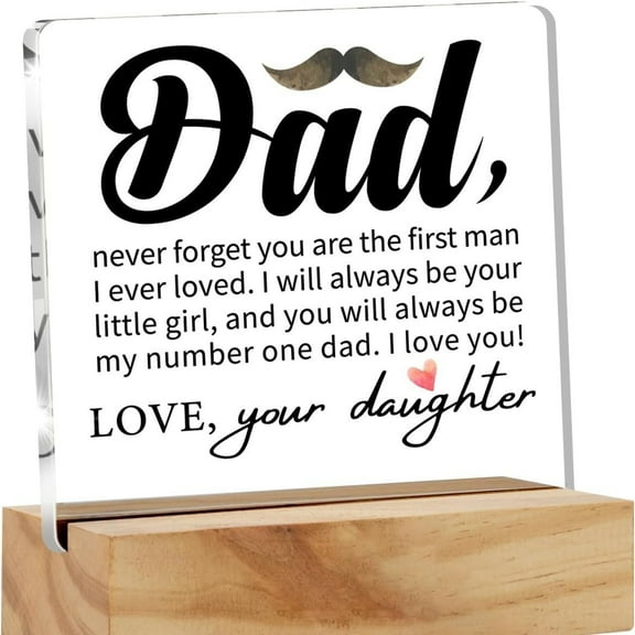 Gifts For Dad From Daughter Son Father's Day Birthday Gifts For Best Dad Ever Ideas Gift 3.9x3.9 In Acrylic Plaque Desk Decorations Anniversary Valentine's Thanksgiving Day Decor