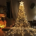 thumbnail image 3 of Magotan 12.5 Pies 350 Luces Navideñas de Cascada LED Decoración Al Aire Libre Centelleantes Luces Solares de Cadena de Árboles de Navidad con Decoración Superior de Jardín Navideño Star, Blanco Cálido, 3 of 10