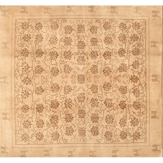 Ahgly Company Machine Washable Indoor Rectangle Traditional Orange Area Rugs, 5' x 7'