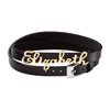 Personalized Women's Sterling Silver or Gold over Silver Script Name Leather Wrap Bracelet And Choker, 14.75"