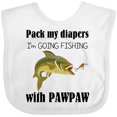 thumbnail image 3 of Inktastic Pack My Diapers I'm Going Fishing with Pawpaw Boys or Girls Baby Bib, 3 of 4