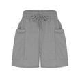 thumbnail image 5 of Taqqpue Women's High Waisted Athletic Running Shorts with Side Pockets,Workout Gym Sweat Shorts Casual Solid Color Drawstring Shorts with Pockets, 5 of 9