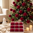 thumbnail image 5 of 12 Pcs Burgundy Velvet Flocked Christmas Balls, 2.4 Inch Christmas Tree Ornaments, Soft Hanging Xmas Ball Decorations for Tree, Home, Party and Holiday Decor, 5 of 8
