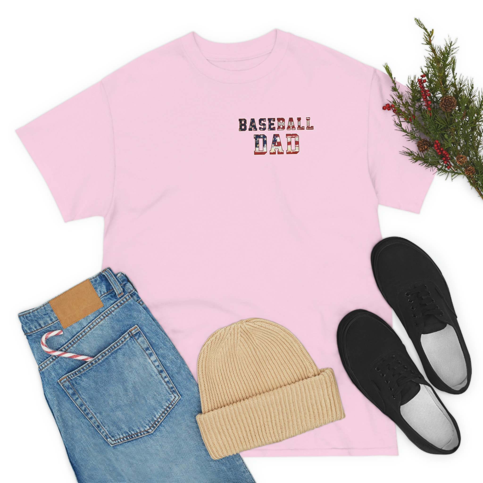 LLC Baseball Dad Front Back Shirt, Custom Baseball