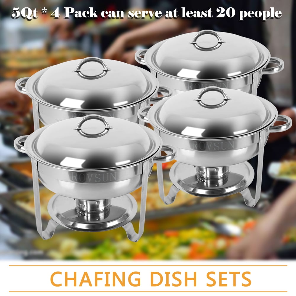 Zimtown Round Chafing Dish 5 Quart Stainless Steel Tray ...