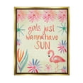 thumbnail image 4 of Stupell Industries Girls Wanna Have Sun Tropical Summer Floral Pattern Graphic Art Metallic Gold Floating Framed Canvas Print Wall Art, Design by Katie Doucette, 4 of 5