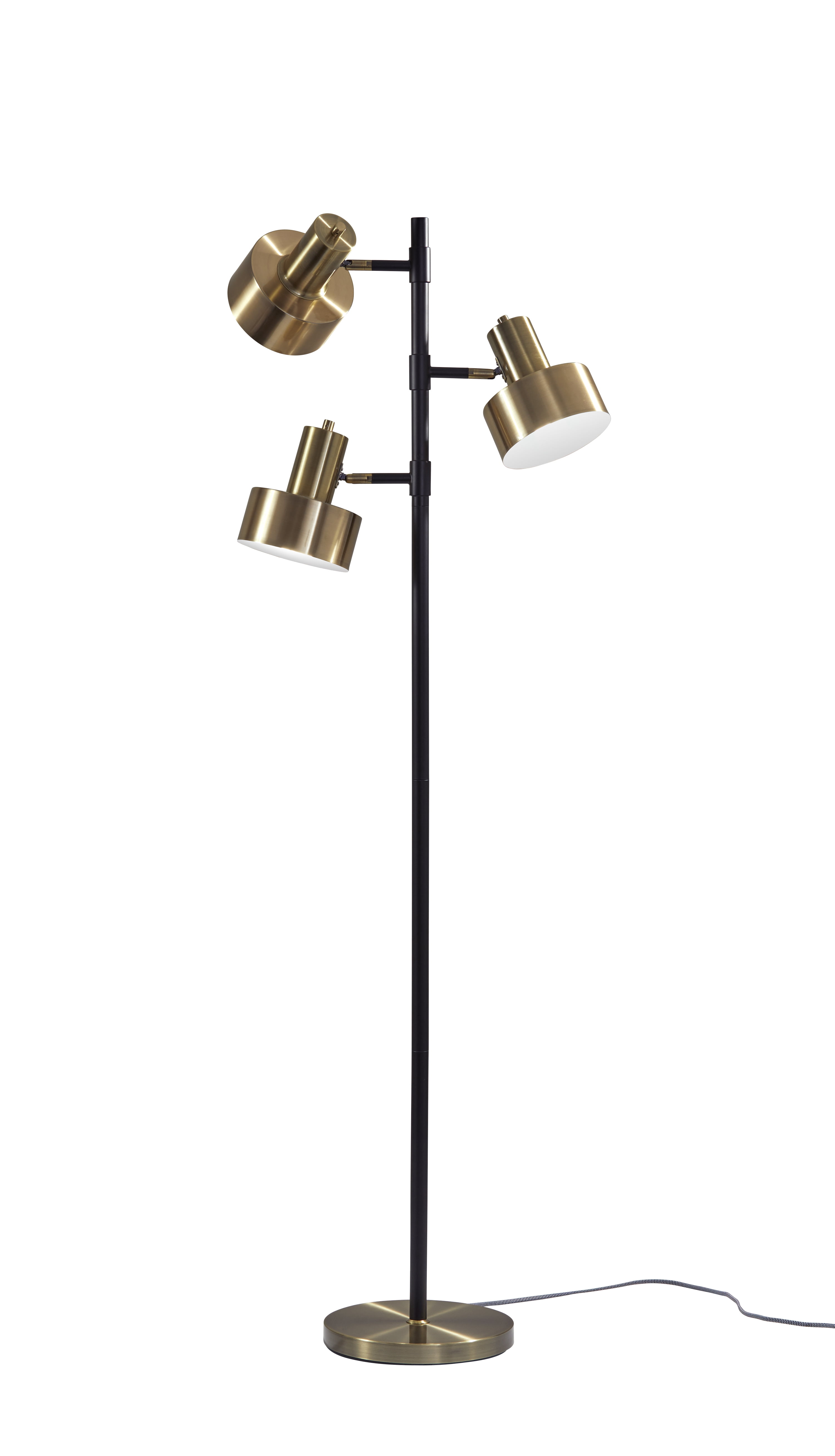 Adesso Clayton Tree Lamp, Matte Black & Antique Brass - Walmart.com