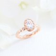 thumbnail image 5 of HeartsAndYou 1.6ct Oval Cut Moissanite Engagement Ring for Women Floral Solitaire 18k Rose Gold Over Silver, 5 of 9