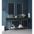 thumbnail image 2 of Maklaine Contemporary Black Artificial Marble Bathroom Vanity, 2 of 6