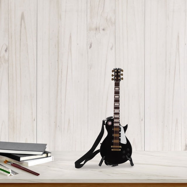 Guitarra Eléctrica En Miniatura, Hermoso Modelo De Guitarra Eléctrica En Miniatura De 18 Cm, Tilo Negro Para Colección De Regalos