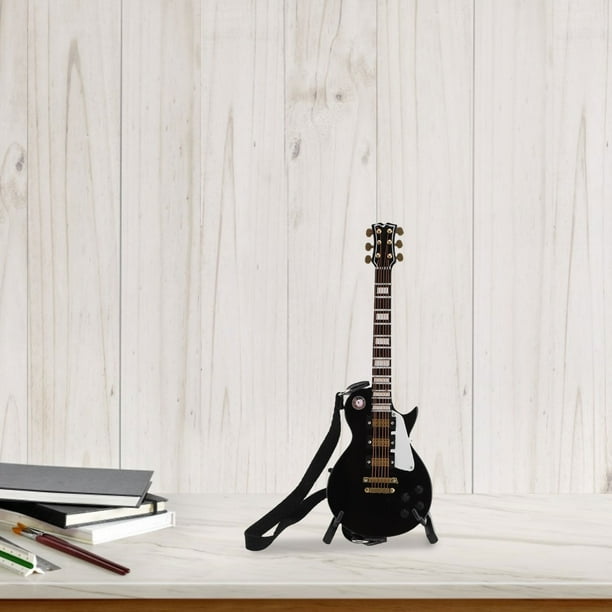 Guitarra Eléctrica En Miniatura, Hermoso Modelo De Guitarra Eléctrica En Miniatura De 18 Cm, Tilo Negro Para Colección De Regalos