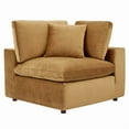 thumbnail image 3 of Modway Commix 6-Piece Down Filled Overstuffed Performance Velvet Sectional Sofa in Cognac, 3 of 10