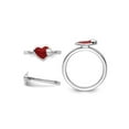 thumbnail image 4 of Gem & Harmony Sterling Silver Polished Red Enameled Heart Ring for Women, 4 of 6
