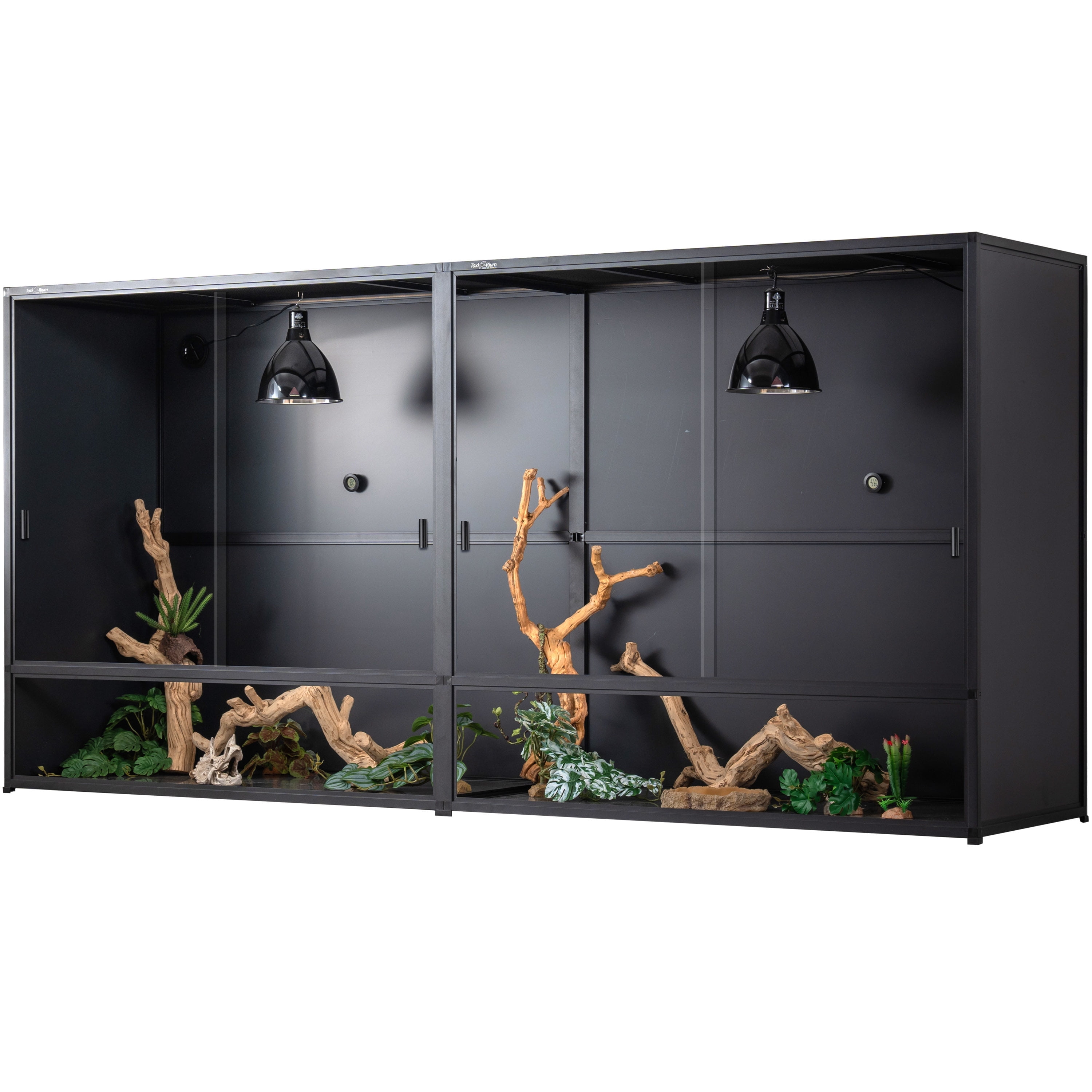 Extra Large 96x24x46in 460Gal Connectable PVC Reptile Enclosure, Stackable Tank with Front Glass Doors & Lock for Bearded Dragons & Ball Pythons
