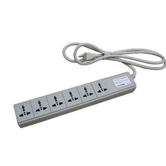 VCT USP600 - Universal Power Strip 6 Outlets 100V to 220V/250V and 3500 Watts Built-in Universal Surge Protector with Window Shutters and Circuit Breaker for Worldwide Use
