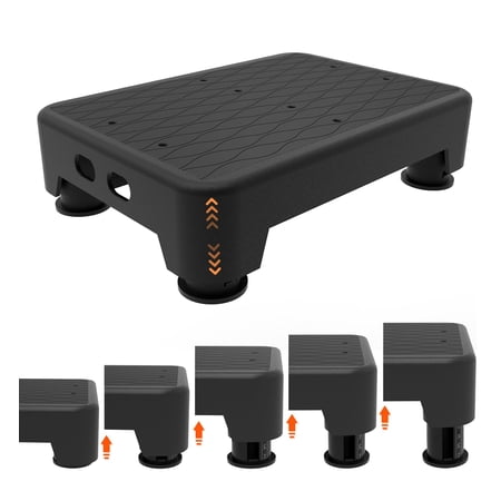 5-level Adjustable Step Stool 700 Lbs Capacity Safety Bed For Seniors Exercise Setp Platform Portable Stair Assist Wide Up Kitchen Car Bedside & Shower Black