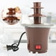 thumbnail image 1 of Máquina de fuente de chocolate de tres capas - Fundidor de chocolate termofusible de 110V para fiestas, 22" de altura con construcción de PC de grado alimentario y cinta transportadora giratoria, 1 of 9