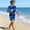 Multicolor, variant on Fnooota Boys Rash Guard Swimsuits 2 Piece, Surfing Printed Short Sleeve Kids Bathing Suits Boys'Swimwear Multicolor Size 8