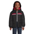 thumbnail image 2 of Weather Tamer Boys Hooded Long Sleeve Chest Stripe Winter Puffer Coat, Sizes 4-16, 2 of 6
