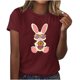 thumbnail image 2 of Xuyuer Easter Tshirt Women Tie Dye Happy Easter Tie Dye Shirts Funny Bunny T-Shirt Rabbit Graphic Short Sleeve Tee Tops Short Sleeved Round Neck Pullover Fashionable, 2 of 4