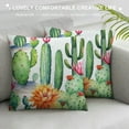 thumbnail image 3 of HENGT  Cactus Throw Pillow Covers  Set of  Soft Boho Succulent Cushion Covers Pillow Cases for Couch Sofa Bedroom Car Botanical Green Plants Decorative Throw Pillowcases, 3 of 5