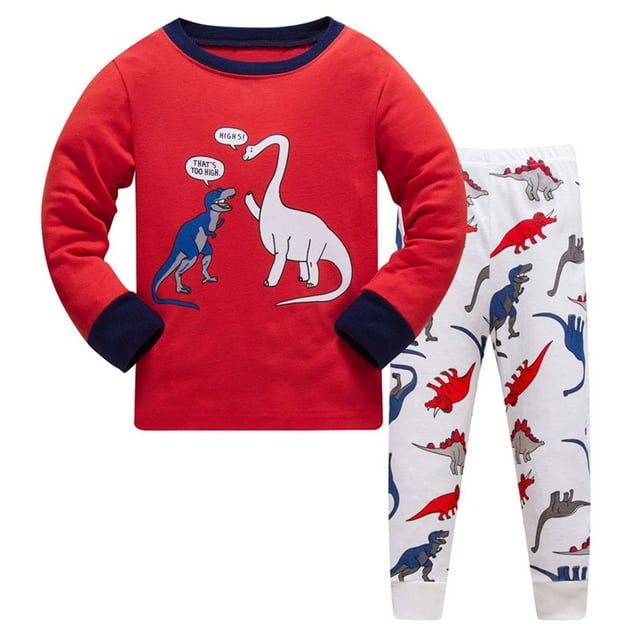 Pyjama Décontracté à Manches Longues pour Garçons avec Imprimé de Personnalité de Dessin Animé