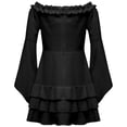 thumbnail image 3 of iiniim Girls Pirate Medieval Dress Halloween Vintage Long Sleeve Dress Birthday Party Princess Dress Black 16, 3 of 7