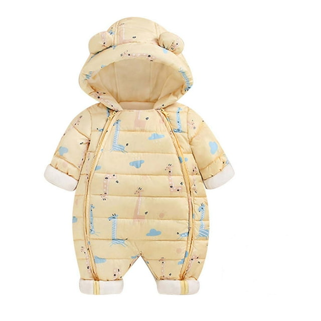 EDFBUYKRS Barboteuse d'Hiver pour Enfants à Capuche Combinaison de Neige Chaude avec Fermeture Éclair