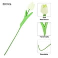 thumbnail image 3 of Uxcell 30pcs Tulips Artificial Flowers, Artificial Flowers Fake Tulip Stems Real Touch for Decoration (Cream White), 3 of 7