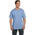 thumbnail image 2 of Hanes Beefy-T Men`s Pocket T-Shirt, M, Light Blue, 2 of 6