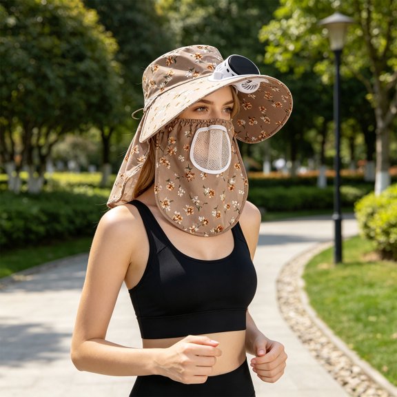 Summer Uv Protection Sun Hat,Hat With Fan,Sun Hat With Fan, Solar Rechargeable Fans Sun Hat With Large Brim