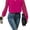 Hot Pink, variant on Elegant Plain Top Keyhole Neckline Black Long Sleeve Women's Blouses S (4)