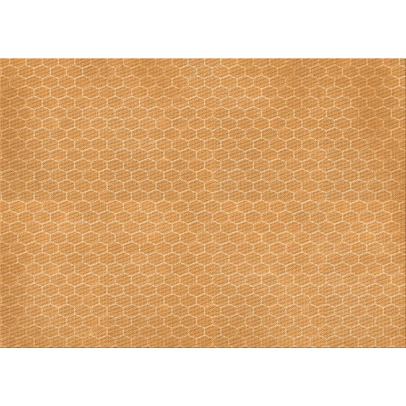 Ahgly Company Indoor Rectangle Patterned Neon Orange Area Rugs, 5' x 7'