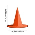 thumbnail image 3 of JHyouerji Witch Hat Hanging Ornament 15x14x14in Orange Halloween Window Party Wall Soft Decor Pendant, 3 of 8