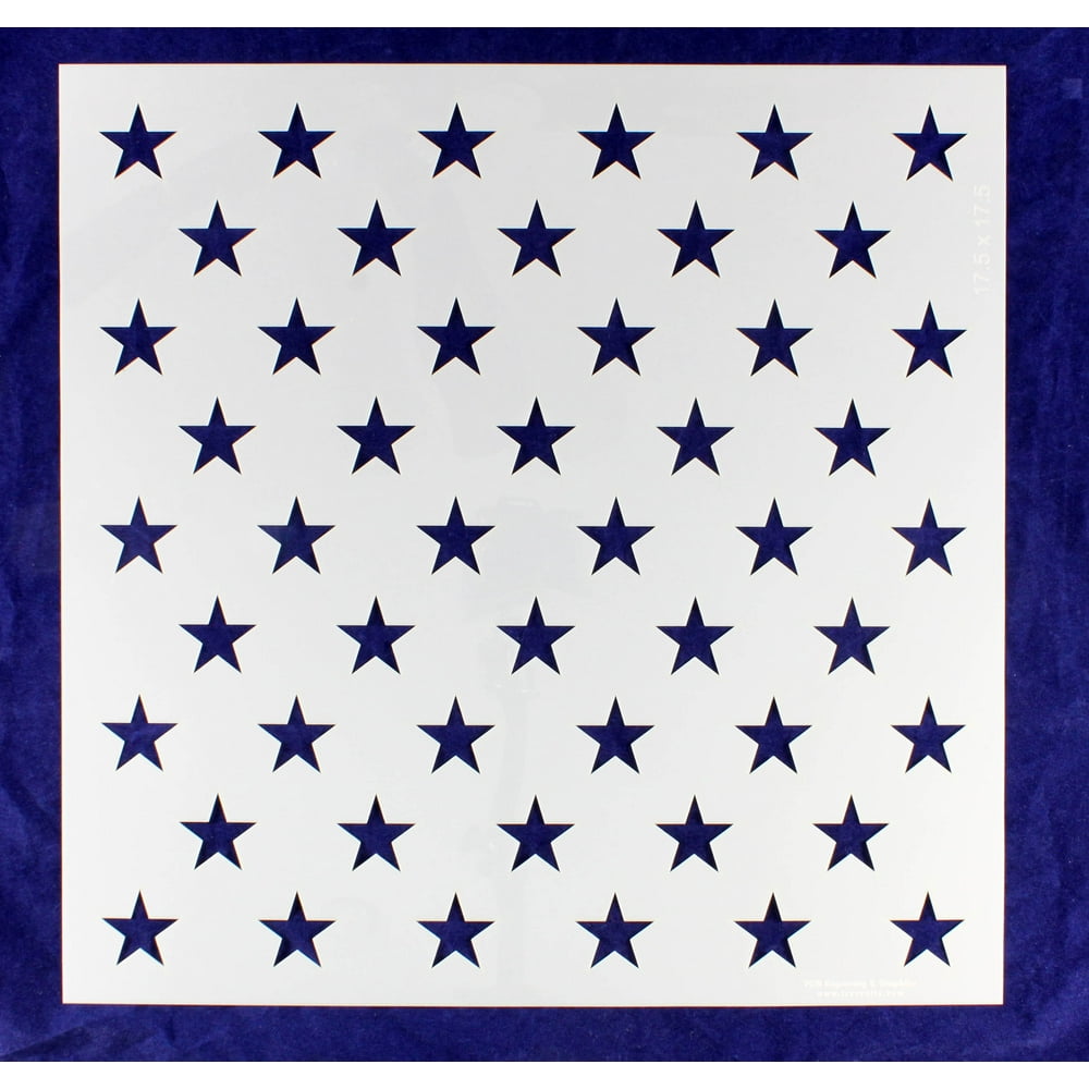 50 Star Field Stencil US / American Flag 17.5"H x 17.5"W Walmart
