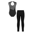 thumbnail image 2 of TiaoBug Kids Girls Rhinestones Sleeveless Gymnastics Dance Leotard Bodysuit And Leggings Pants Athletic Dancewear Royal Blue&Black 14, 2 of 7