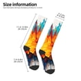 thumbnail image 2 of JUNZAN Colorful Paint Print Pattern Fun Novelty Knee Warmer High Socks, 2 of 6
