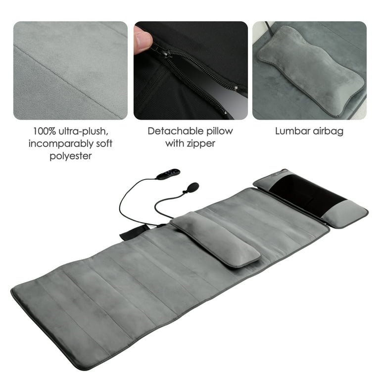 Full Body Massage Mat with Heat - 9 Motors Vibrating Massage Mattress Pad  with Heating Pads, Full Body Massager for Neck Back Lumbar Calf Muscle ...