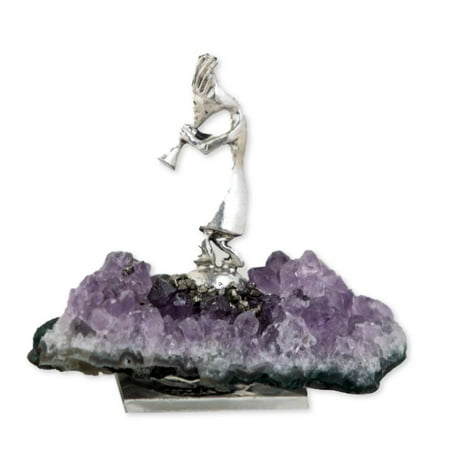 

Pewter Kokopelli on Amethyst Base
